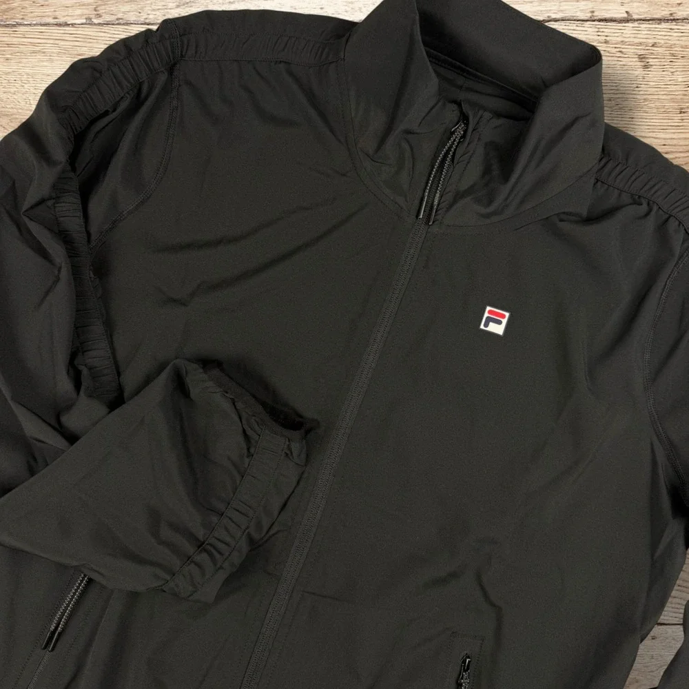 FILA Women's Essentials Court Tennis Track Jacket Size M Black NWT - Picture 1 of 9
